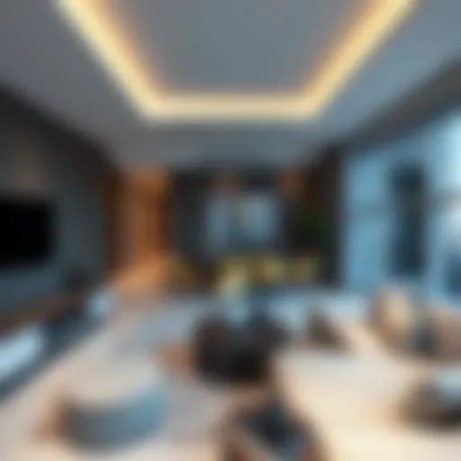 Luxurious one-bedroom apartment interior showcasing modern design