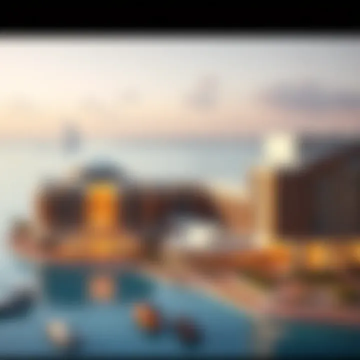 Architectural model of Palm Jebel Ali highlighting luxury residences and amenities