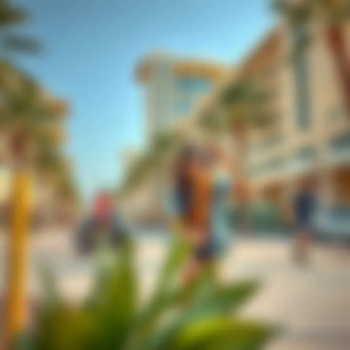Vibrant lifestyle scene at Palm Jumeirah Crescent with leisure activities