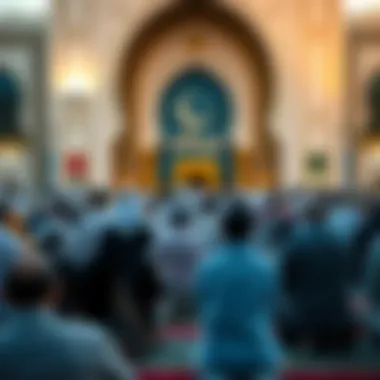 Community Prayers in the Heart of the UAE Families gathering for communal prayers during Ramadan