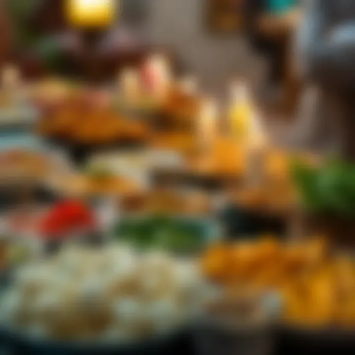 A diverse array of Iftar dishes showcasing cultural variety