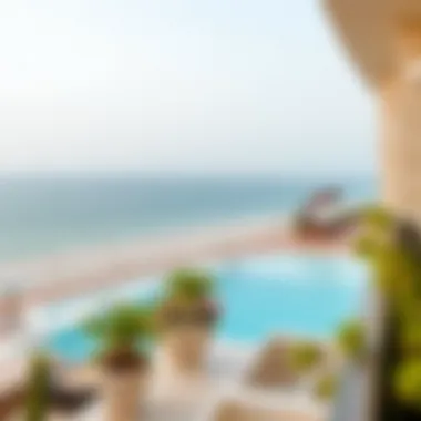 Panoramic view of the beach from Rotana Beach Residence