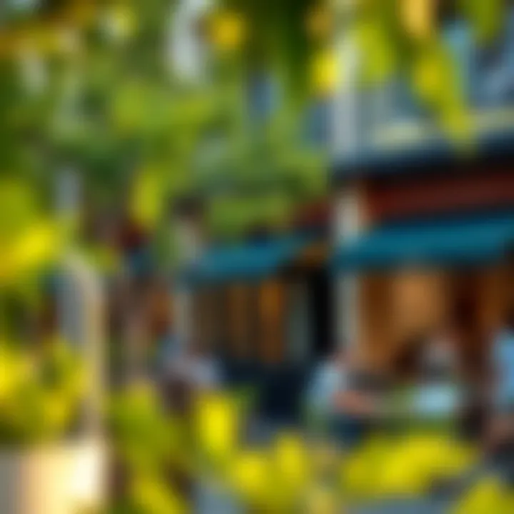 Vibrant lifestyle scene featuring cafes and shops in Rove Marasi Drive