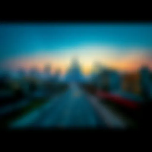 Stunning skyline view of Rove Marasi Drive at sunset