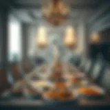 Exquisite dining setup showcasing diverse cuisines