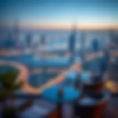 Scenic view of Dubai skyline from Samha Residence