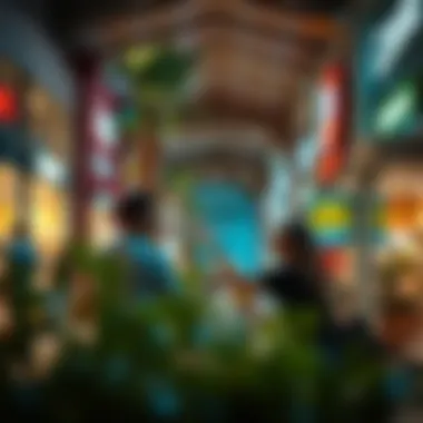 Family Leisure at Shopping Area Family enjoying a leisurely day at an outdoor shopping area