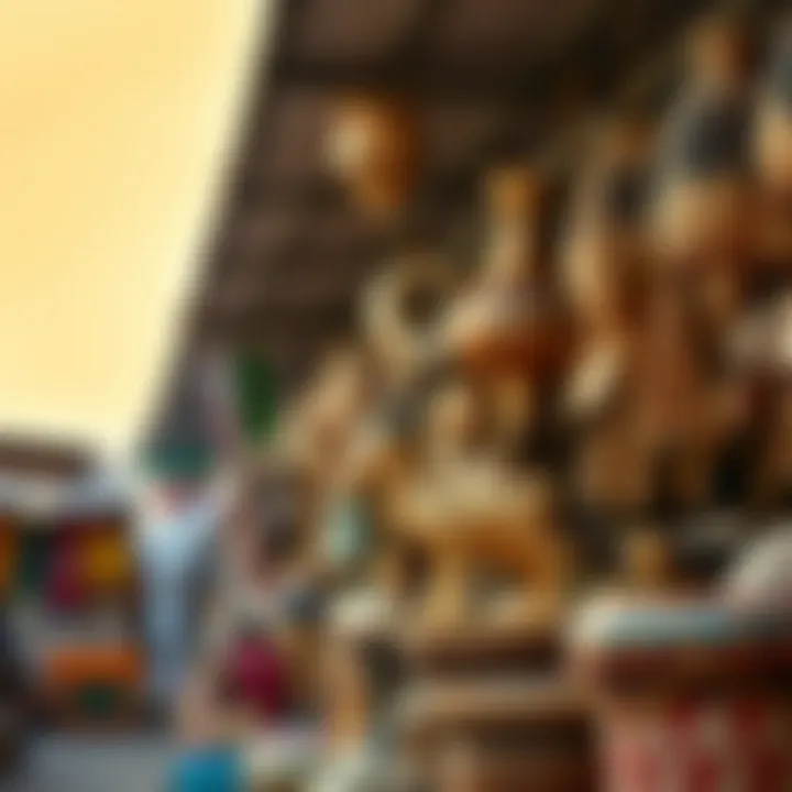 Traditional Crafts at Local Market Local market showcasing traditional crafts and goods