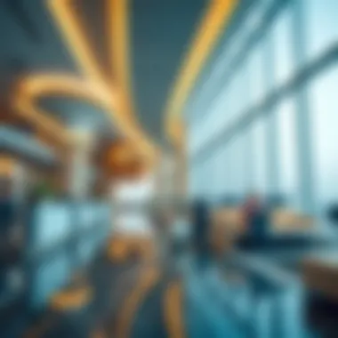 Interior design of the Sky Business Centre highlighting innovative workspaces