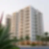 A modern apartment building in Dubai symbolizing the real estate market.