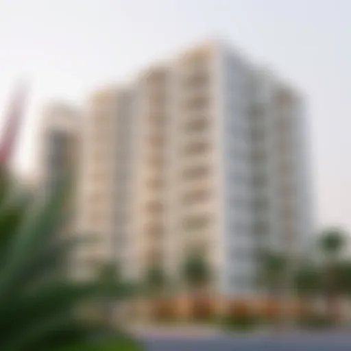 A modern apartment building in Dubai symbolizing the real estate market.