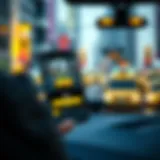 Taxi app interface showcasing ride options