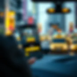 Taxi app interface showcasing ride options