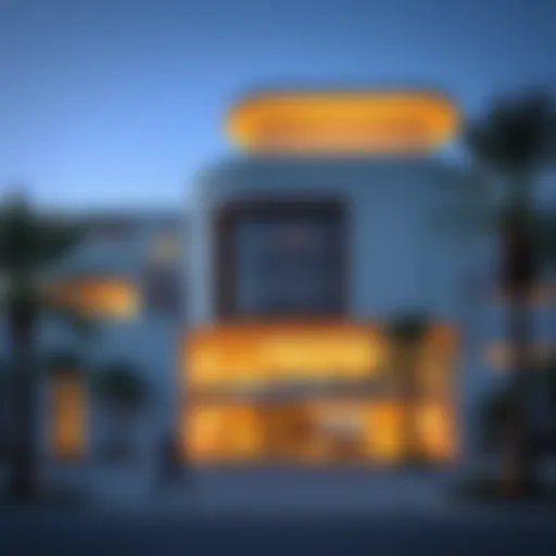 Exterior view of the Al Serkal Building showcasing its modern architecture