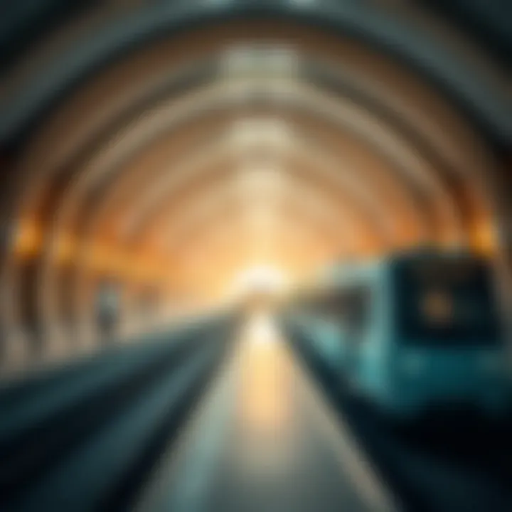 Modern Dubai Metro station showcasing architectural design