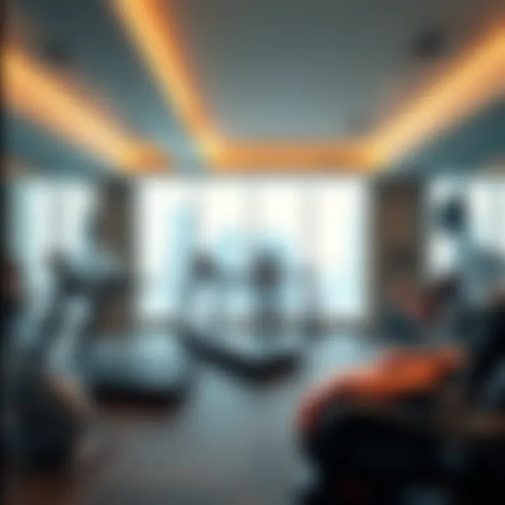 Upscale Fitness Space in Residential Real Estate A modern fitness space in an upscale residential building.