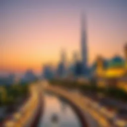 View of Dubai skyline during Eid celebration