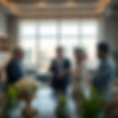 Real estate agents discussing property investments