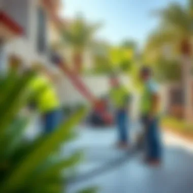 Expert Maintenance Team at Work A professional team conducting maintenance work in a residential area