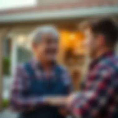 Customer Satisfaction in Property Maintenance A satisfied homeowner appreciating quality maintenance service