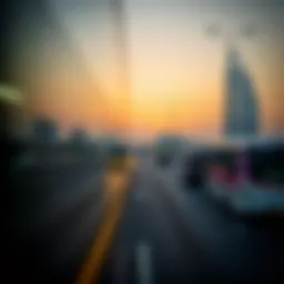 A scenic view of the bus route from Abu Dhabi to Dubai