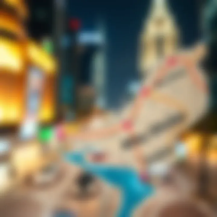 A map highlighting urban connectivity between Abu Dhabi and Dubai