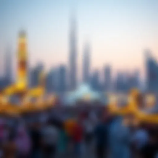 Vibrant Dubai skyline during Eid celebrations