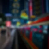 Dubai metro station at night showcasing vibrant city life