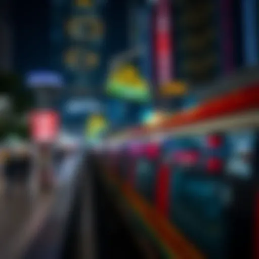 Dubai metro station at night showcasing vibrant city life