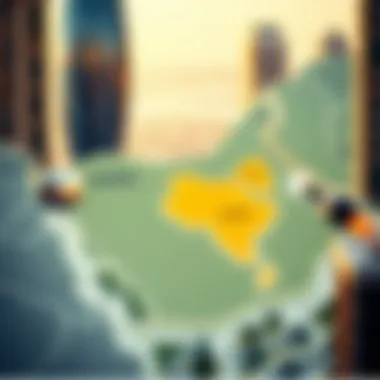 Map highlighting key regions in the UAE real estate market