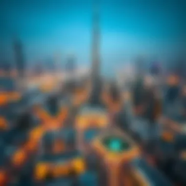 Dubai's Evolving Skyline Aerial view of Dubai skyline with real estate developments