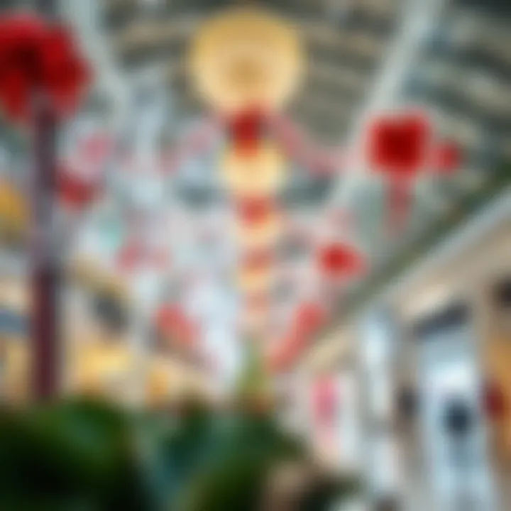 Seasonal decorations at Reem Mall reflecting holiday spirit