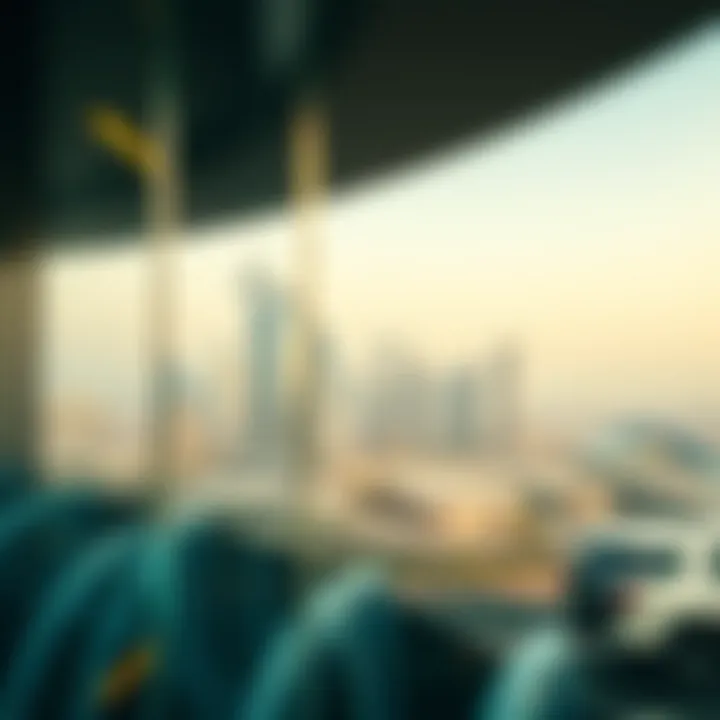 Overview of Dubai skyline with a focus on modern architecture