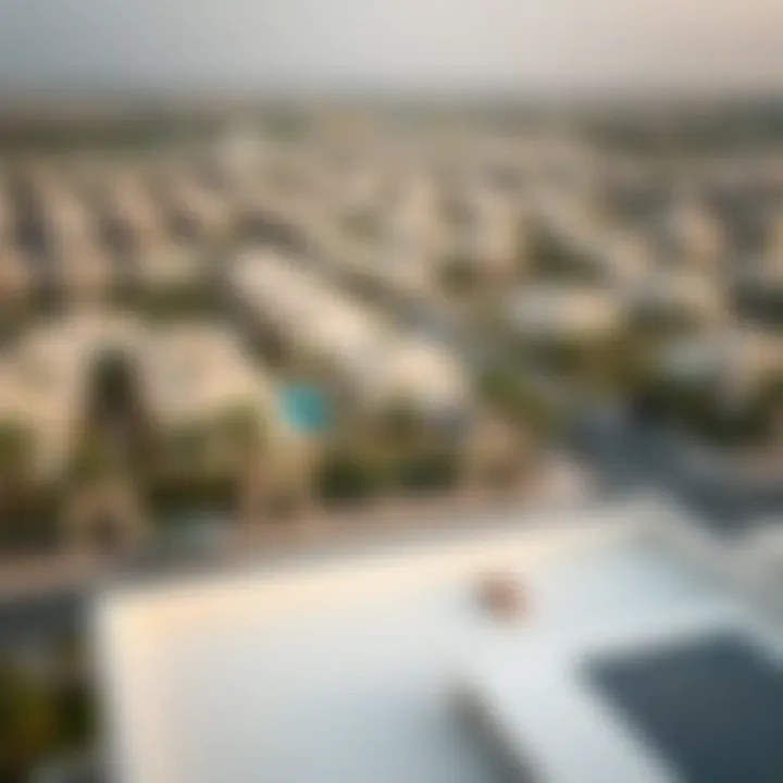 Aerial view of a residential area in Dubai