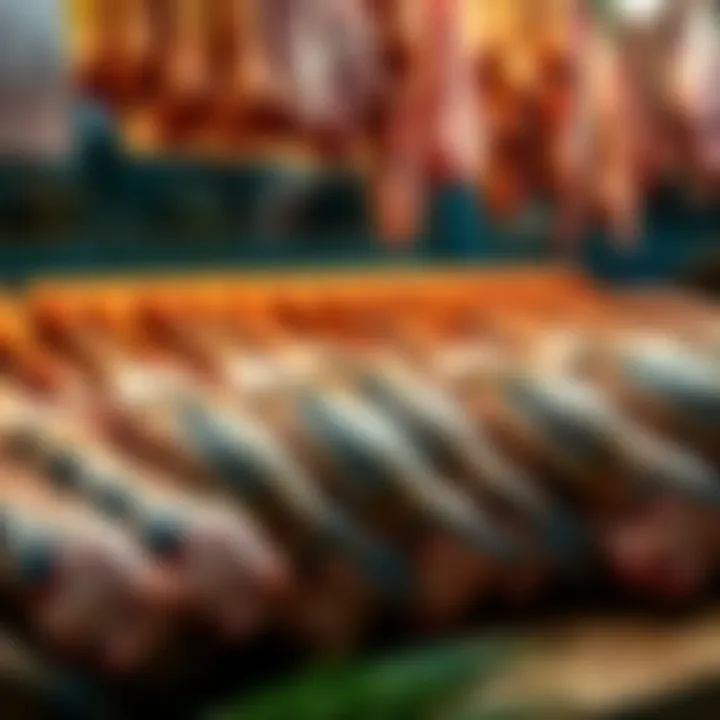 Exotic Meats at the Waterfront Market Exotic meats on display, highlighting the diversity of goods