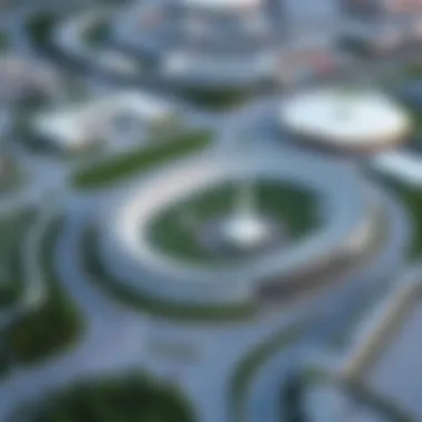 Aerial view of Yas Cycling Track showcasing its unique design