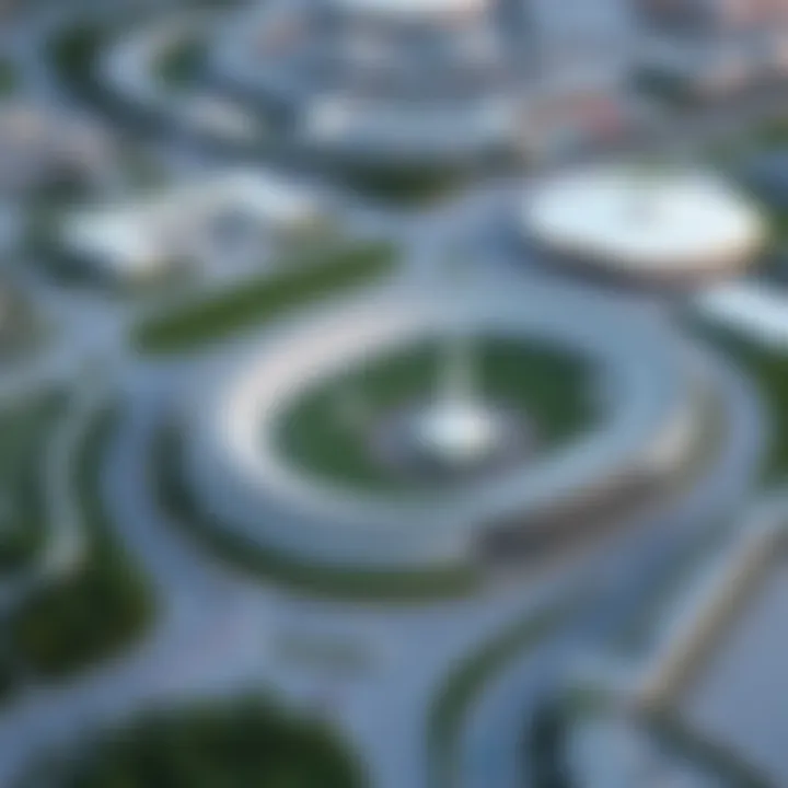 Aerial view of Yas Cycling Track showcasing its unique design